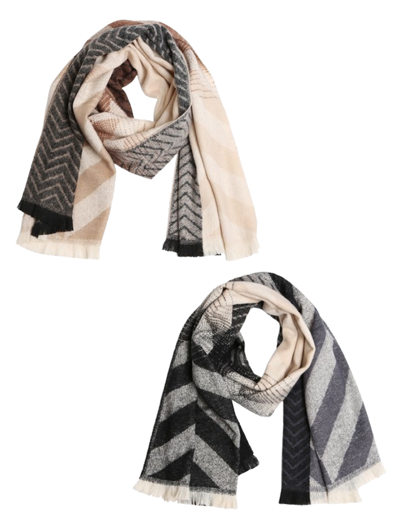 2407 - Chevron and Stripe Shawls