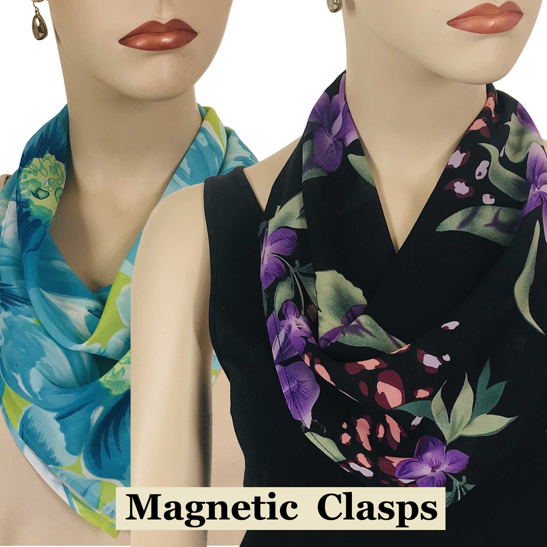 1009 Magnetic Clasp Scarves (Georgette Triangle)