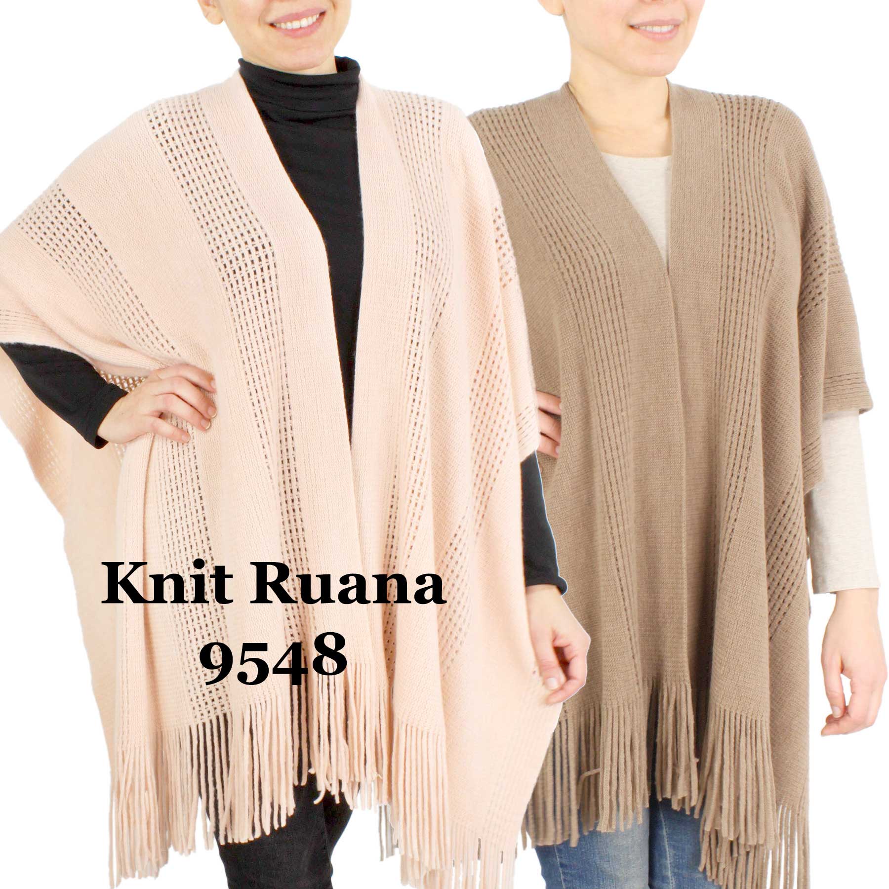 Ruana Capes - Knit Solid Color 9548