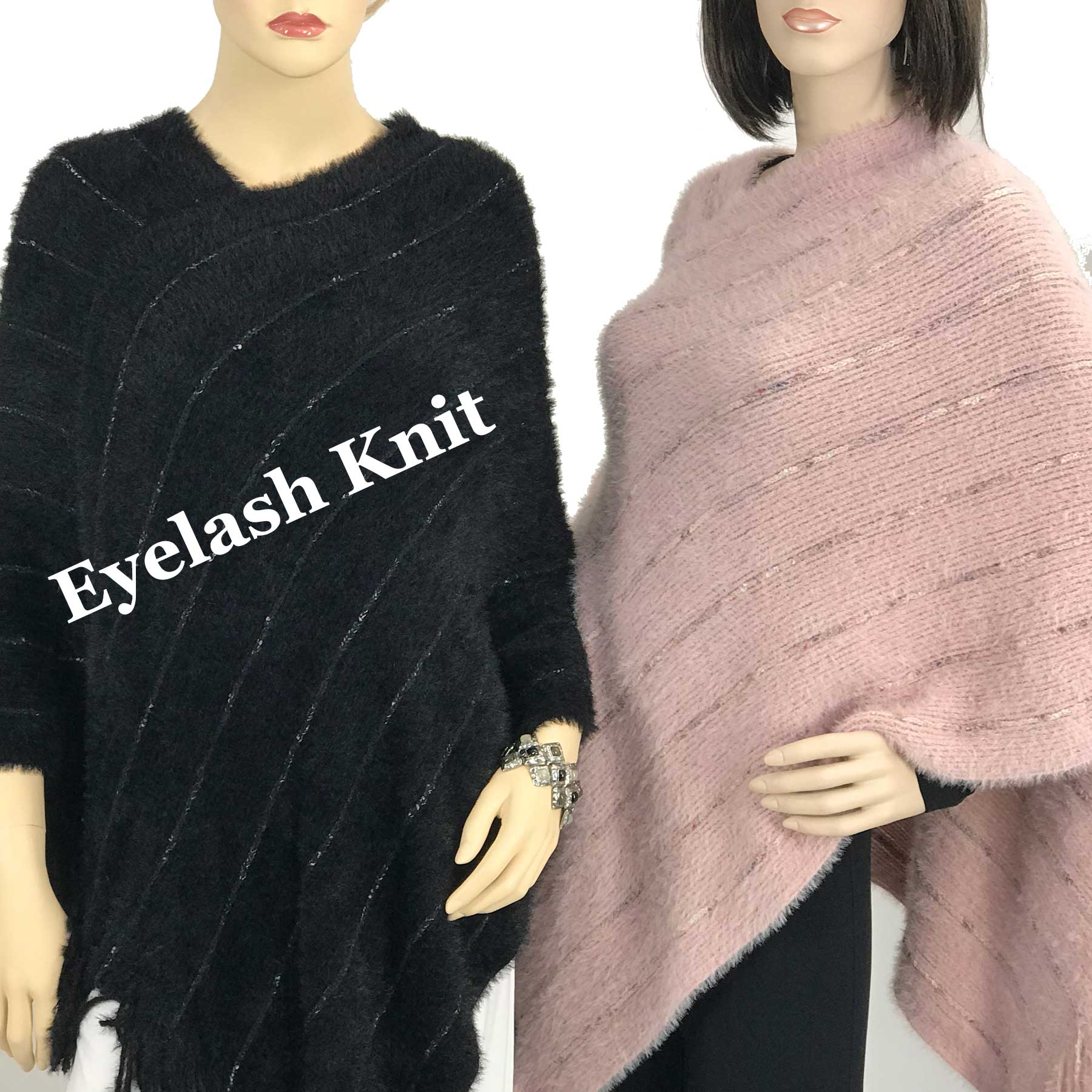 9467 - Eyelash Knit Ponchos