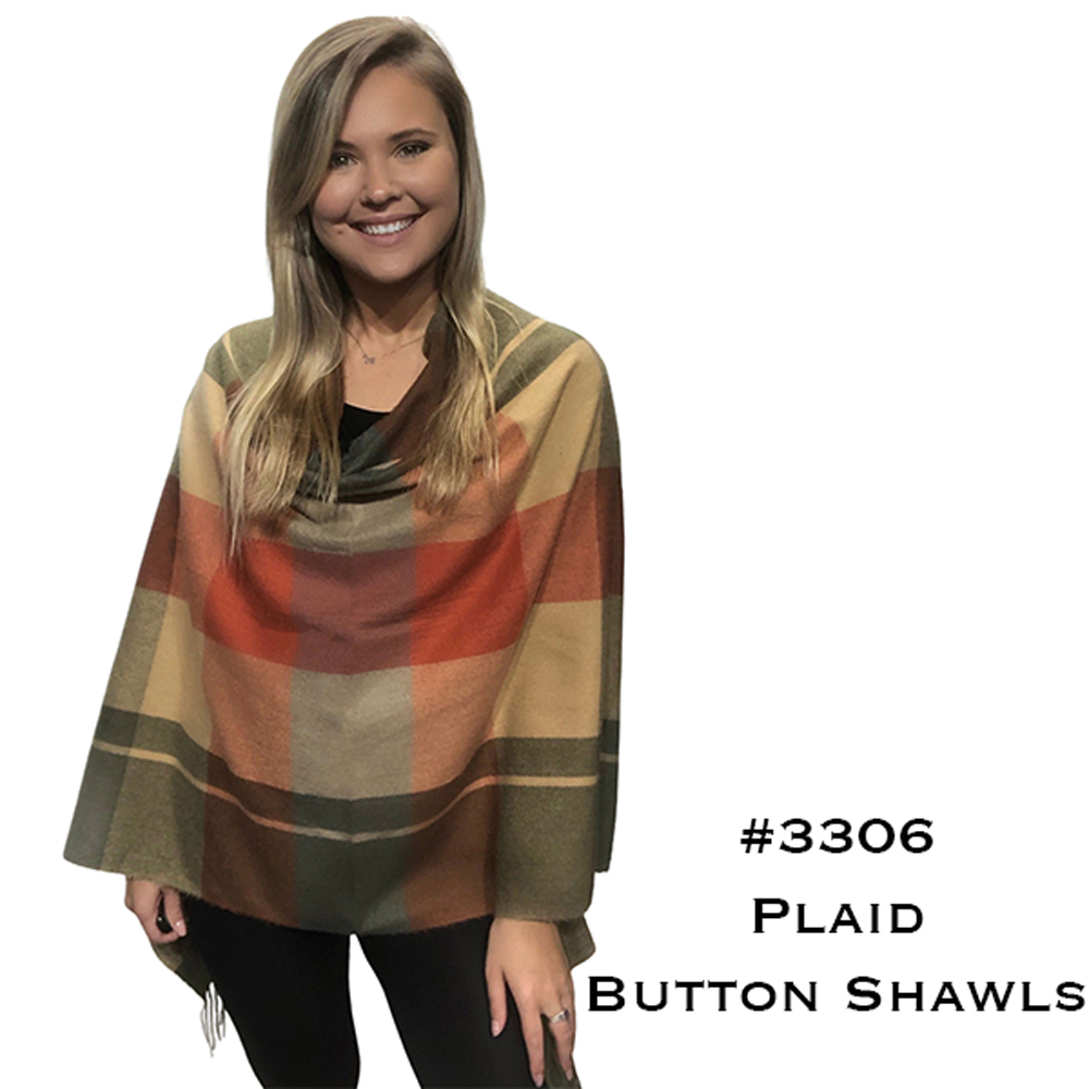 3306 - Plaid Button Shawls