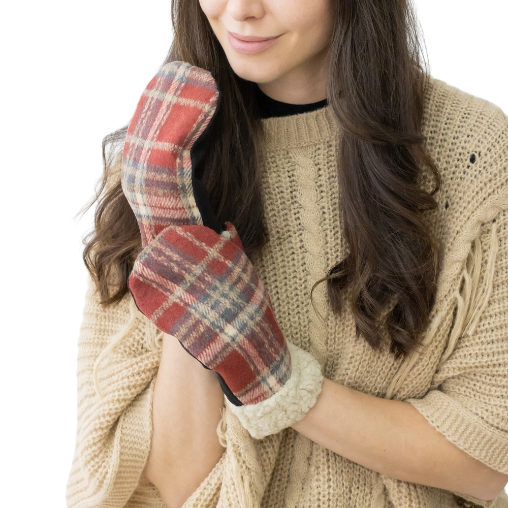 3020 - Country Style Plaid Mittens